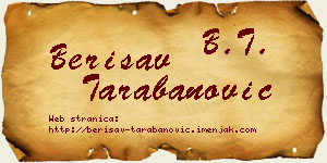Berisav Tarabanović vizit kartica